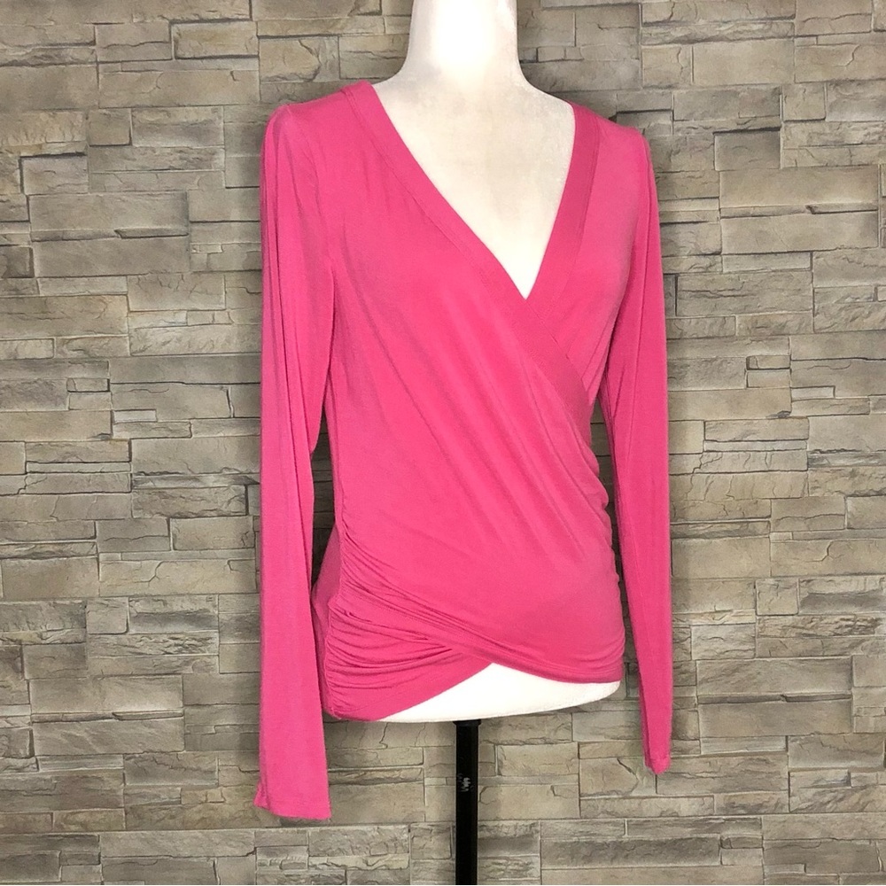 Anthropologie pink crossover top - Picture 3 of 6